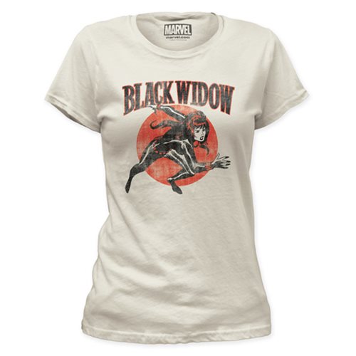 Black Widow Running Ladies White T-Shirt